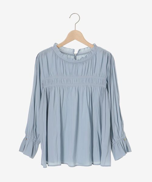 le.coeur blanc(ルクールブラン)の「パウダーサテンフロントシャーリングブラウス(シャツ/ブラウス・レディース・ネイビー/サックスブルー/アイボリー・38)」の19枚目の写真