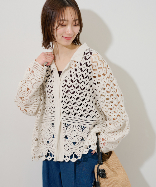 JOURNAL STANDARD relume☆レース長袖シャツ セール】クロシェレースシャツ（ニット/セーター）｜JOURNAL