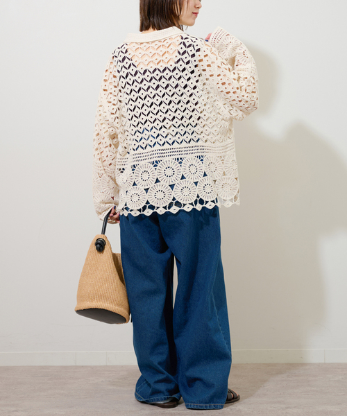 値下　JOURNAL STANDARD relume クロシェレースシャツ セール】クロシェレースシャツ（ニット/セーター）｜JOURNAL