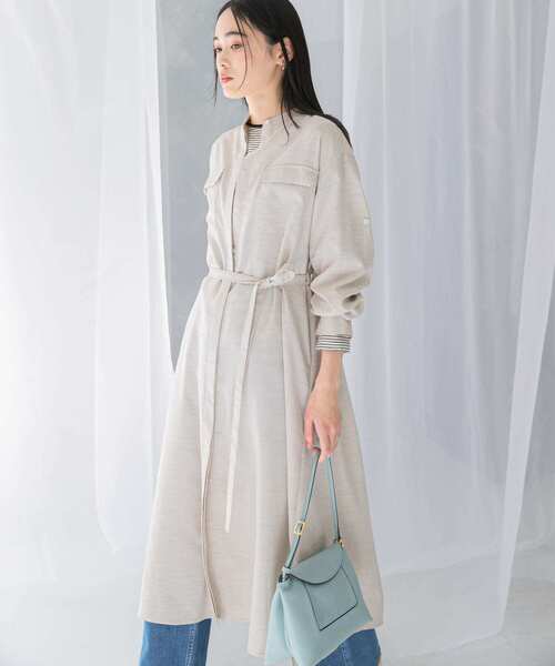 URBAN RESEARCH ROSSO WOMEN（アーバンリサーチ　ロッソ）の「ウォッシャブルリネンライクシャツワンピース（ワンピース・レディース・チャコールグレー/ライトベージュ/ブルー・FREE）」の2枚目の写真