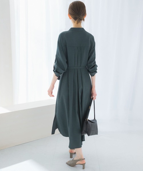 URBAN RESEARCH ROSSO WOMEN（アーバンリサーチ　ロッソ）の「ウォッシャブルリネンライクシャツワンピース（ワンピース・レディース・チャコールグレー/ライトベージュ/ブルー・FREE）」の17枚目の写真