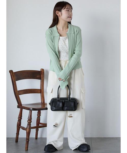 ehka sopo(エヘカソポ)の「エコレザー2wayバッグ(ハンドバッグ・レディース・ブラック/キナリ/ミント・F)」の18枚目の写真