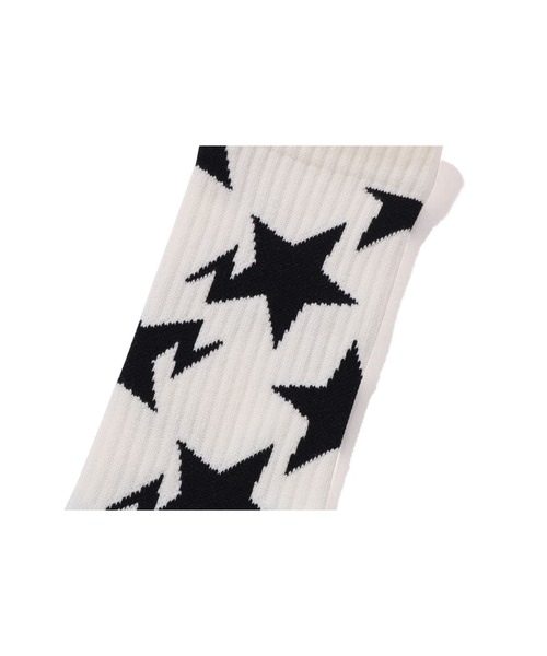 A BATHING APE(アベイシングエイプ)の「STA PATTERN SOCKS(ソックス/靴下・メンズ・ブラック/ホワイト・LARGE/MEDIUM)」の3枚目の写真