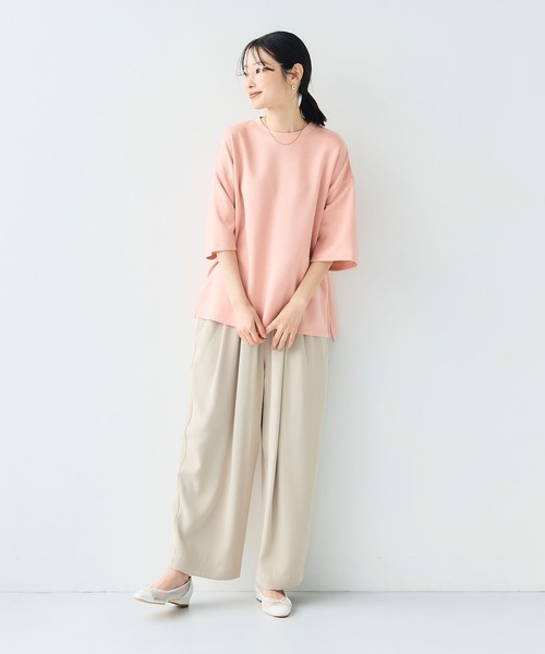 CROSS FUNCTION（クロスファンクション）の「《シワになりにくい》サマ美え バックサテンツイルワイドイージーパンツ【CF/クロスファンクション】（その他パンツ・レディース・ライトグレー/チャコールグレー・LL/L/M）」の13枚目の写真