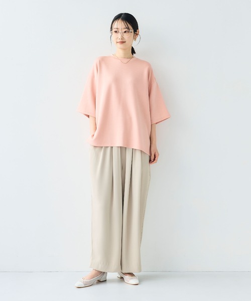 CROSS FUNCTION（クロスファンクション）の「《シワになりにくい》サマ美え バックサテンツイルワイドイージーパンツ【CF/クロスファンクション】（その他パンツ・レディース・ライトグレー/チャコールグレー・LL/L/M）」の14枚目の写真