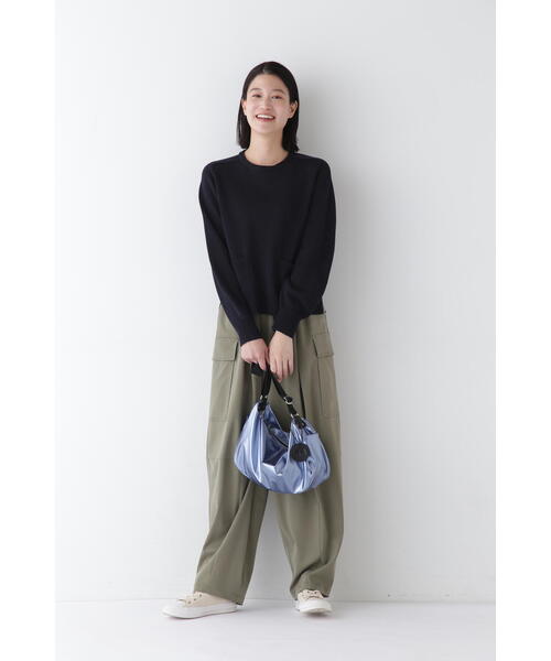 human woman(ヒューマンウーマン)の「◆【ウォッシャブル】ミドルゲージギマポケット付プルオーバー(ニット/セーター・レディース・ピンク/ネイビー/ブルー/グレー・MEDIUM)」の16枚目の写真