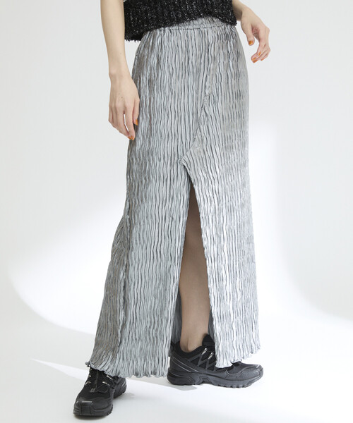 Firsthand（ファーストハンド）の「Firsthand/ファーストハンド クリンクル プリーツ スリット イージースカート / イージーパンツ（スカート・レディース・オフホワイト/ブルー・FREE）」の21枚目の写真