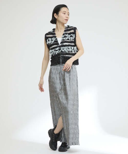 Firsthand（ファーストハンド）の「Firsthand/ファーストハンド クリンクル プリーツ スリット イージースカート / イージーパンツ（スカート・レディース・オフホワイト/ブルー・FREE）」の19枚目の写真