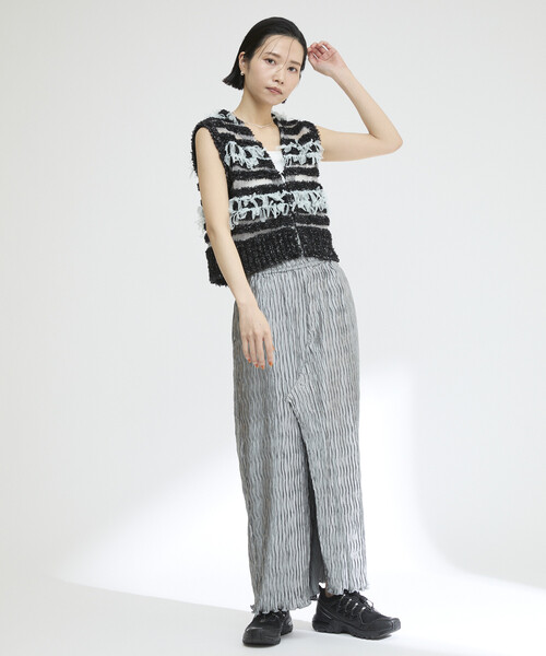 Firsthand（ファーストハンド）の「Firsthand/ファーストハンド クリンクル プリーツ スリット イージースカート / イージーパンツ（スカート・レディース・オフホワイト/ブルー・FREE）」の18枚目の写真