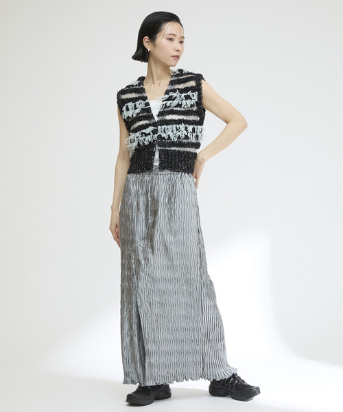 Firsthand（ファーストハンド）の「Firsthand/ファーストハンド クリンクル プリーツ スリット イージースカート / イージーパンツ（スカート・レディース・オフホワイト/ブルー・FREE）」の17枚目の写真