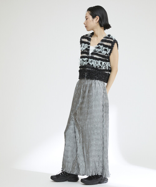 Firsthand（ファーストハンド）の「Firsthand/ファーストハンド クリンクル プリーツ スリット イージースカート / イージーパンツ（スカート・レディース・オフホワイト/ブルー・FREE）」の16枚目の写真