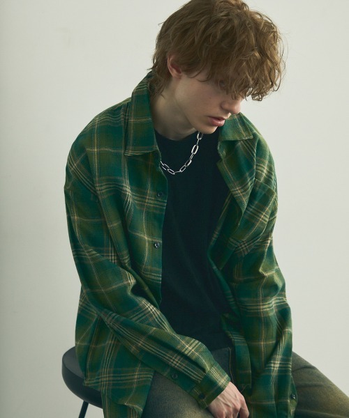Shoowtime(ショウタイム)の「Flannel ombre check long sleeve shirt / フランネルオンブレチェック長袖シャツ(シャツ/ブラウス・メンズ・グリーン系/ブルー系・MEDIUM/LARGE/X-LARGE)」の1枚目の写真