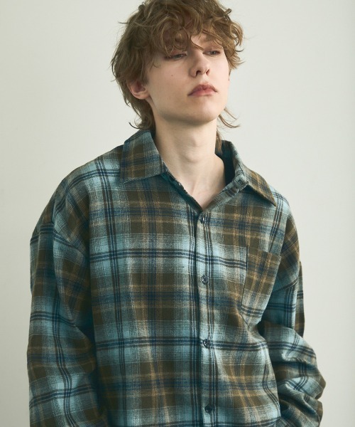 Shoowtime(ショウタイム)の「Flannel ombre check long sleeve shirt / フランネルオンブレチェック長袖シャツ(シャツ/ブラウス・メンズ・グリーン系/ブルー系・MEDIUM/LARGE/X-LARGE)」の2枚目の写真