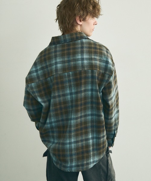Shoowtime(ショウタイム)の「Flannel ombre check long sleeve shirt / フランネルオンブレチェック長袖シャツ(シャツ/ブラウス・メンズ・グリーン系/ブルー系・MEDIUM/LARGE/X-LARGE)」の10枚目の写真