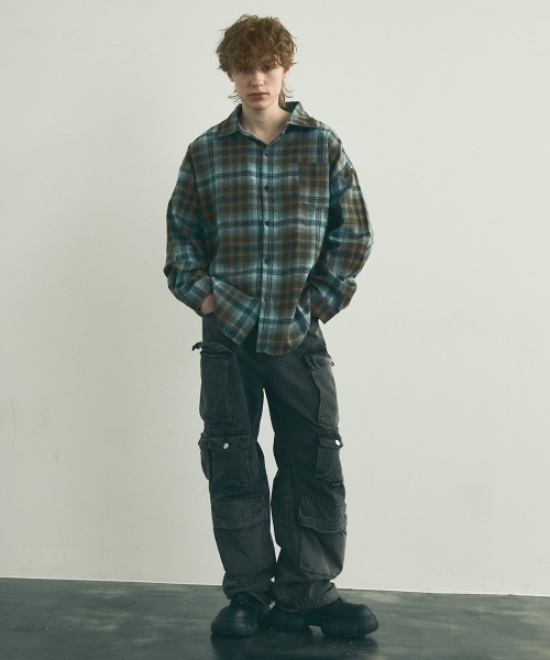 Shoowtime(ショウタイム)の「Flannel ombre check long sleeve shirt / フランネルオンブレチェック長袖シャツ(シャツ/ブラウス・メンズ・グリーン系/ブルー系・MEDIUM/LARGE/X-LARGE)」の11枚目の写真