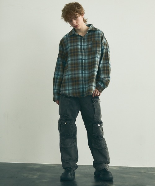 Shoowtime(ショウタイム)の「Flannel ombre check long sleeve shirt / フランネルオンブレチェック長袖シャツ(シャツ/ブラウス・メンズ・グリーン系/ブルー系・MEDIUM/LARGE/X-LARGE)」の13枚目の写真