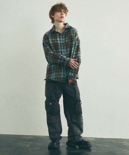 Shoowtime(ショウタイム)の「Flannel ombre check long sleeve shirt / フランネルオンブレチェック長袖シャツ(シャツ/ブラウス・メンズ・グリーン系/ブルー系・MEDIUM/LARGE/X-LARGE)」の14枚目の写真