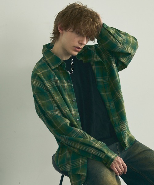 Shoowtime(ショウタイム)の「Flannel ombre check long sleeve shirt / フランネルオンブレチェック長袖シャツ(シャツ/ブラウス・メンズ・グリーン系/ブルー系・MEDIUM/LARGE/X-LARGE)」の21枚目の写真