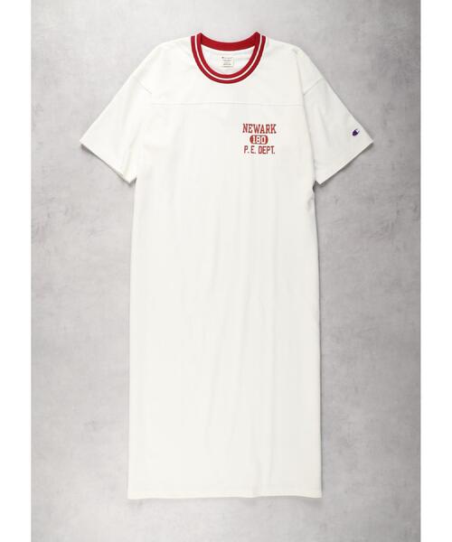 Champion(チャンピオン)の「Champion(チャンピオン)【レディース】ラインリブワンピース(ワンピース・レディース・グリーン/ネイビー/オフホワイト・M/L/XL/03)」の4枚目の写真