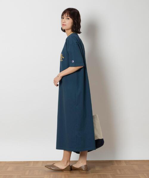 Champion(チャンピオン)の「Champion(チャンピオン)【レディース】ラインリブワンピース(ワンピース・レディース・グリーン/ネイビー/オフホワイト・M/L/XL/03)」の9枚目の写真