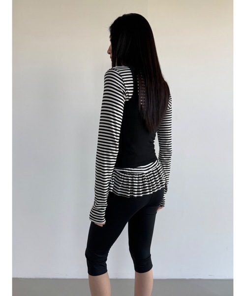 Didot.showroom(ディドット ショールーム)の「フリルヘムハイネックロンT(Tシャツ/カットソー・レディース・アイボリー/ブラック/ホワイト×ブラック/チャコールグレー×ブラック・FREE)」の22枚目の写真