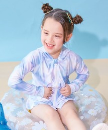 devirock | UVカット 裾フリル 長袖ジップラッシュガード(ラッシュガード)