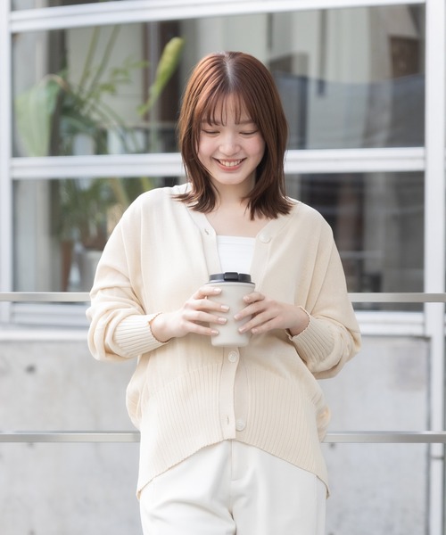 カーディガン 「meeny miny」「接触冷感／アンチピリング」ヨガインストラクター監修　美優Vカーディガン レディース meeny miny】【接触冷感／アンチピリング】ヨガインストラクター