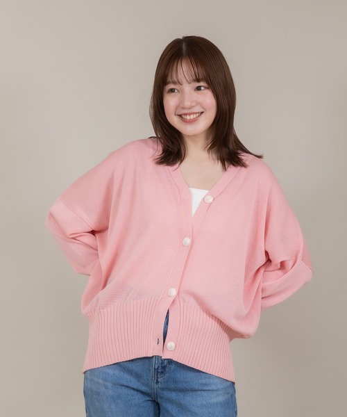 meeny miny（ミーニーマイニー）の「【meeny miny】【接触冷感／アンチピリング】ヨガインストラクター監修　美優Vカーディガン（カーディガン/ボレロ・レディース・ライトベージュ/ライトピンク/ライトグレー/ホワイト・MEDIUM/LARGE）」の12枚目の写真