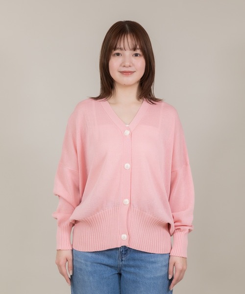 meeny miny（ミーニーマイニー）の「【meeny miny】【接触冷感／アンチピリング】ヨガインストラクター監修　美優Vカーディガン（カーディガン/ボレロ・レディース・ライトベージュ/ライトピンク/ライトグレー/ホワイト・MEDIUM/LARGE）」の13枚目の写真