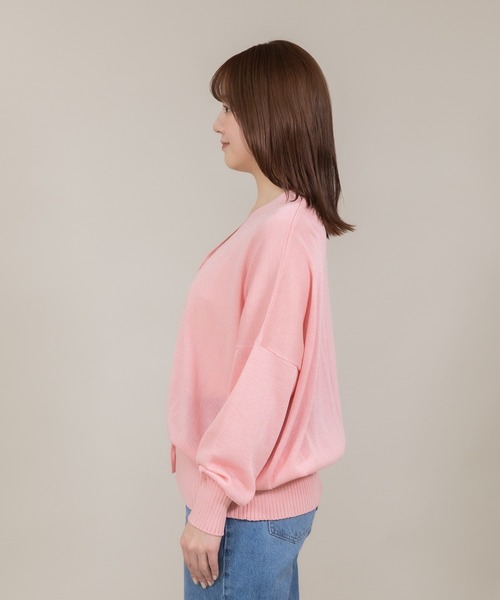 meeny miny（ミーニーマイニー）の「【meeny miny】【接触冷感／アンチピリング】ヨガインストラクター監修　美優Vカーディガン（カーディガン/ボレロ・レディース・ライトベージュ/ライトピンク/ライトグレー/ホワイト・MEDIUM/LARGE）」の14枚目の写真