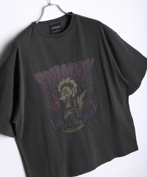Ed Hardy(エドハーディー)の「EdHardy ピグメント加工 ビッグシルエット 半袖Tシャツ(Tシャツ/カットソー・メンズ・チャコール/ブラック系その他/チャコールグレー/ブラック・M/L)」の3枚目の写真