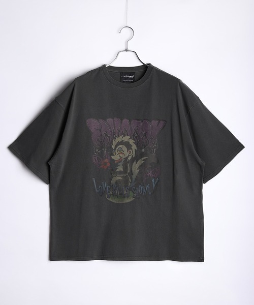 Ed Hardy(エドハーディー)の「EdHardy ピグメント加工 ビッグシルエット 半袖Tシャツ(Tシャツ/カットソー・メンズ・チャコール/ブラック系その他/チャコールグレー/ブラック・M/L)」の7枚目の写真