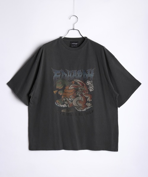 Ed Hardy(エドハーディー)の「EdHardy ピグメント加工 ビッグシルエット 半袖Tシャツ(Tシャツ/カットソー・メンズ・チャコール/ブラック系その他/チャコールグレー/ブラック・M/L)」の8枚目の写真