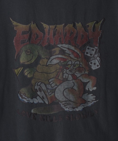 Ed Hardy(エドハーディー)の「EdHardy ピグメント加工 ビッグシルエット 半袖Tシャツ(Tシャツ/カットソー・メンズ・チャコール/ブラック系その他/チャコールグレー/ブラック・M/L)」の11枚目の写真