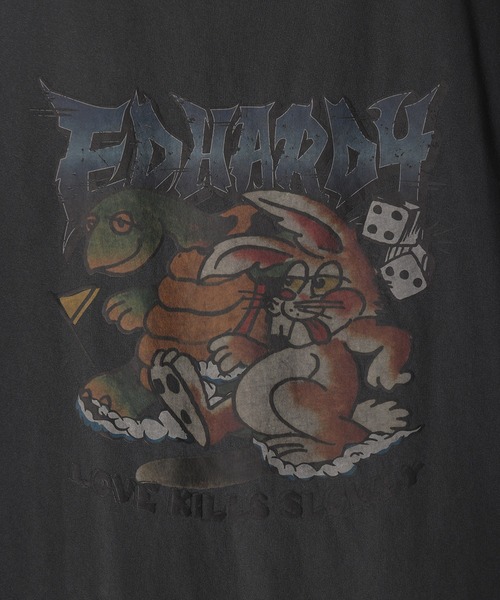 Ed Hardy(エドハーディー)の「EdHardy ピグメント加工 ビッグシルエット 半袖Tシャツ(Tシャツ/カットソー・メンズ・チャコール/ブラック系その他/チャコールグレー/ブラック・M/L)」の14枚目の写真