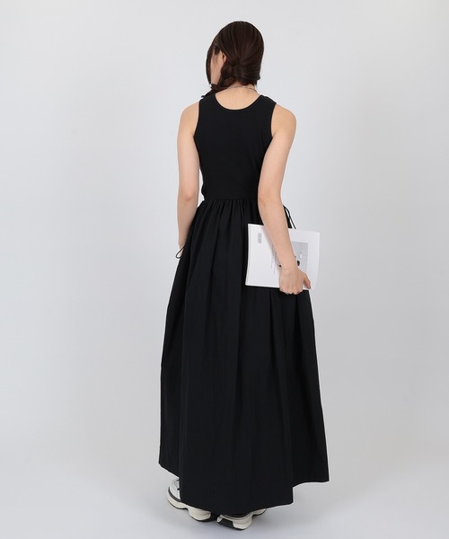 SUWDEE(スーディー)の「different material sleeveless one piece(ワンピース・レディース・ホワイト/ブラック・FREE)」の4枚目の写真