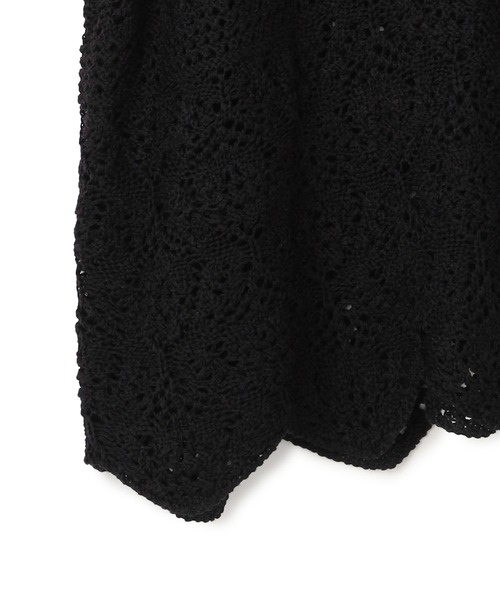 anyfee（エニフィー）の「【anyfee/プラスサイズ】かぎ針編み風ニットビスチェ（キャミソール・レディース・ブラック/オフホワイト・LL）」の6枚目の写真