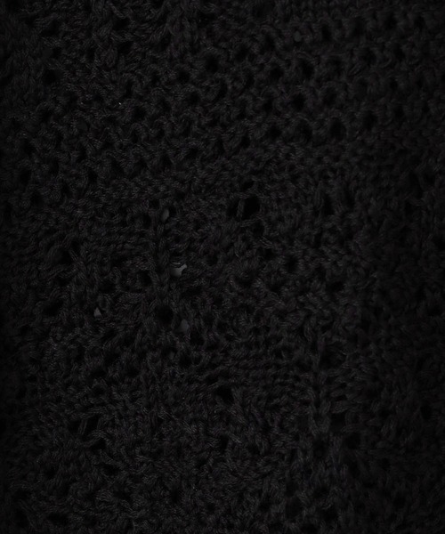 anyfee（エニフィー）の「【anyfee/プラスサイズ】かぎ針編み風ニットビスチェ（キャミソール・レディース・ブラック/オフホワイト・LL）」の7枚目の写真