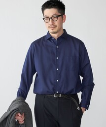 SHIPS: アイスコットン からみ織り セミワイドカラー シャツ