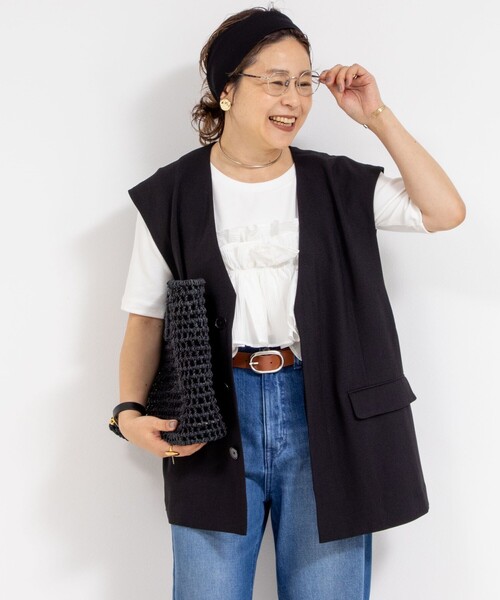COGTHEBIGSMOKE コグザビッグスモーク GISELLE ROLLNECK GILLET ロールネックベスト  ブラック F COGTHEBIGSMOKE コグザビッグスモーク GISELLE ROLLNECK GILLET ロール