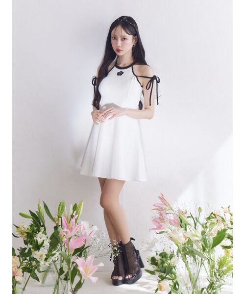 EATME(イートミー)の「【EATME×MARY QUANT】リボンリブワンピース(ワンピース・レディース・ピンク/オフホワイト/ブラック・FREE)」の6枚目の写真