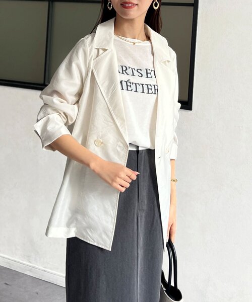 Chez toi(シェトワ)の「シアーテーラードジャケット(テーラードジャケット・レディース・ベージュ/オフホワイト/ブラック・FREE)」の15枚目の写真