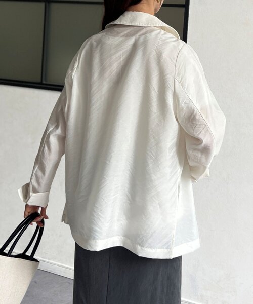 Chez toi(シェトワ)の「シアーテーラードジャケット(テーラードジャケット・レディース・ベージュ/オフホワイト/ブラック・FREE)」の17枚目の写真