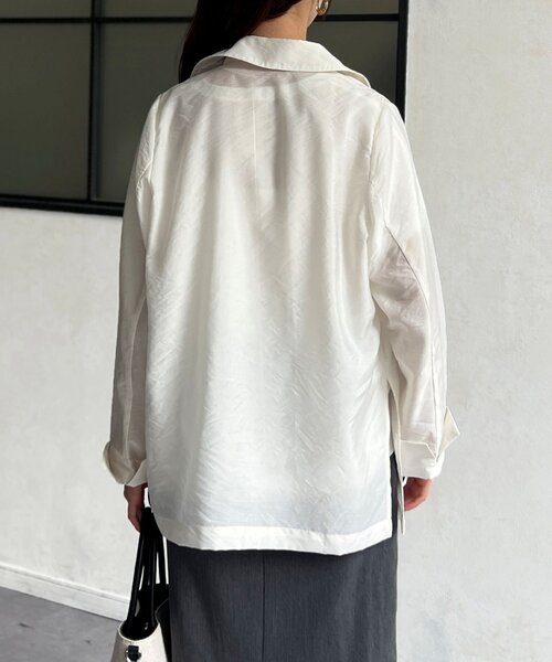 Chez toi(シェトワ)の「シアーテーラードジャケット(テーラードジャケット・レディース・ベージュ/オフホワイト/ブラック・FREE)」の18枚目の写真