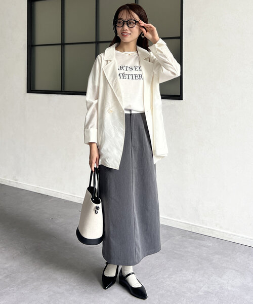 Chez toi(シェトワ)の「シアーテーラードジャケット(テーラードジャケット・レディース・ベージュ/オフホワイト/ブラック・FREE)」の19枚目の写真