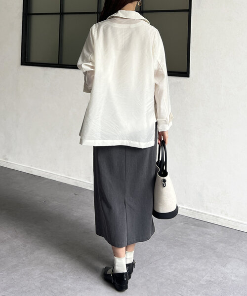 Chez toi(シェトワ)の「シアーテーラードジャケット(テーラードジャケット・レディース・ベージュ/オフホワイト/ブラック・FREE)」の22枚目の写真