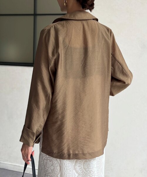 Chez toi(シェトワ)の「シアーテーラードジャケット(テーラードジャケット・レディース・ベージュ/オフホワイト/ブラック・FREE)」の7枚目の写真