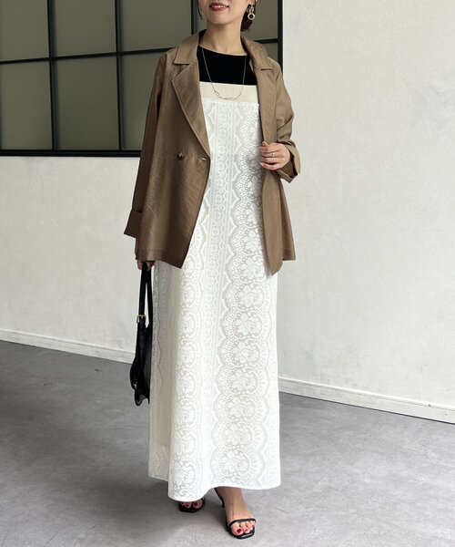 Chez toi(シェトワ)の「シアーテーラードジャケット(テーラードジャケット・レディース・ベージュ/オフホワイト/ブラック・FREE)」の9枚目の写真