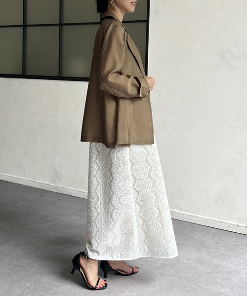 Chez toi(シェトワ)の「シアーテーラードジャケット(テーラードジャケット・レディース・ベージュ/オフホワイト/ブラック・FREE)」の11枚目の写真