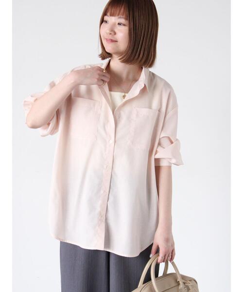 Lugnoncure（ルノンキュール）の「【イージーケア】ボリューム袖レギュラーシャツ（シャツ/ブラウス・レディース・ネイビー/ピンク/オフホワイト/チャコールグレー・F）」の4枚目の写真